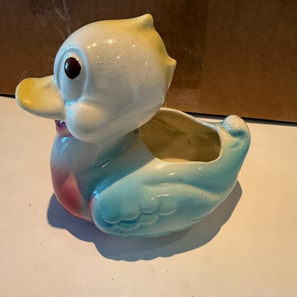 Vintage Duck Planter Plant Pot 1950's Original Ceramic Pottery - Picture 2 of 6